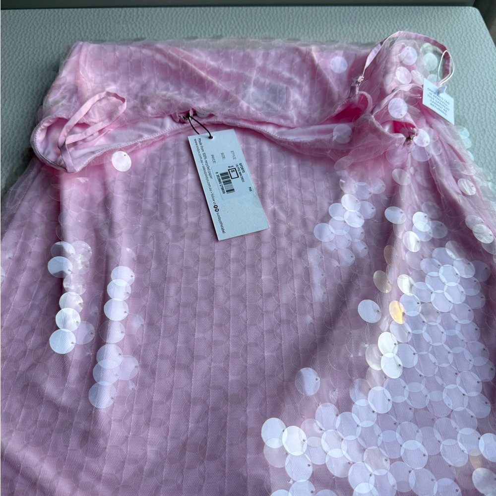 Pink Sequin Mini Dress